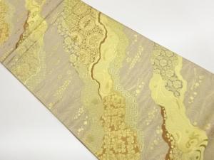 道長取りに古典柄模様織出し袋帯